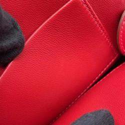 Hermes Rouge Vif/Canopee Tadelakt Leather Chevre Myzore Goatskin Pochette Pouch