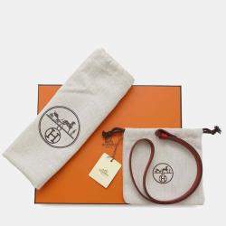 Hermes Rouge Vif/Canopee Tadelakt Leather Chevre Myzore Goatskin Pochette Pouch