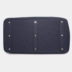 Hermes Blue Nuit Togo Leather HAC Brikin 50 Handbag