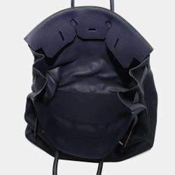 Hermes Blue Nuit Togo Leather HAC Brikin 50 Handbag