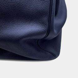 Hermes Blue Nuit Togo Leather HAC Brikin 50 Handbag