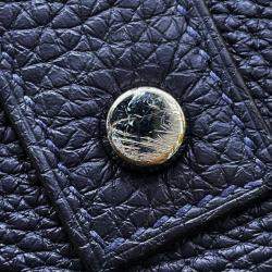 Hermes Blue Nuit Togo Leather HAC Brikin 50 Handbag