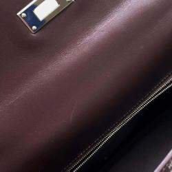 Hermes Havane Box Calf Leather Kelly Retourne 28 Tote Bag