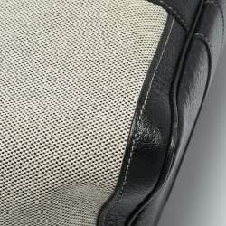 Pre Owned Hermès Ecru/Noir Toile and Buffalo Skipper Leather Garden Party 36 Bag