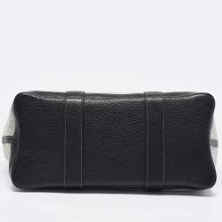 Pre Owned Hermès Ecru/Noir Toile and Buffalo Skipper Leather Garden Party 36 Bag