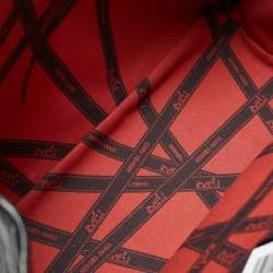 Pre Owned Hermès Ecru/Noir Toile and Buffalo Skipper Leather Garden Party 36 Bag