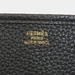 Pre Owned Hermes Black Togo Leather Evelyne GM 33 Shoulder Bag