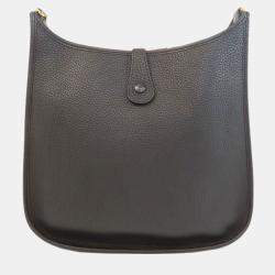 Pre Owned Hermes Black Togo Leather Evelyne GM 33 Shoulder Bag