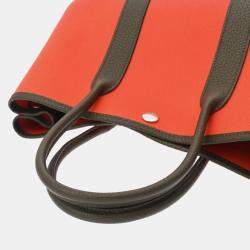 Hermes Orange and Olive Green Garden Party TPM Handbag