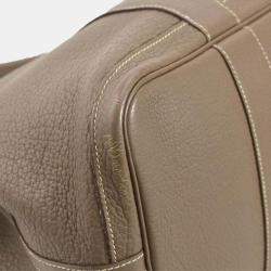 Pre Owned Hermes Etoupe Leather Garden Party 36 Tote Bag