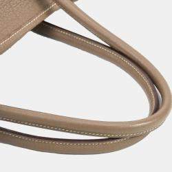 Pre Owned Hermes Etoupe Leather Garden Party 36 Tote Bag