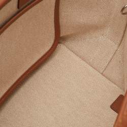 Hermès Gris/Beige/Écru/Beige/Gold H Plume Canvas "Quadrige au Fil" and Swift Leather Steeple 25 Bag