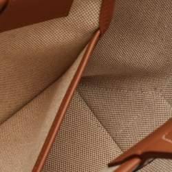 Hermès Gris/Beige/Écru/Beige/Gold H Plume Canvas "Quadrige au Fil" and Swift Leather Steeple 25 Bag