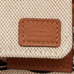 Hermès Gris/Beige/Écru/Beige/Gold H Plume Canvas "Quadrige au Fil" and Swift Leather Steeple 25 Bag
