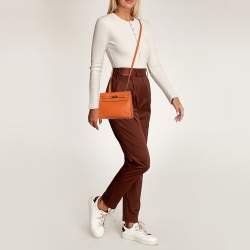 Hermes Orange Swift Leather Kelly Danse Gold Hardware Finish Bag