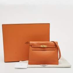 Hermes Orange Swift Leather Kelly Danse Gold Hardware Finish Bag