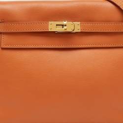 Hermes Orange Swift Leather Kelly Danse Gold Hardware Finish Bag