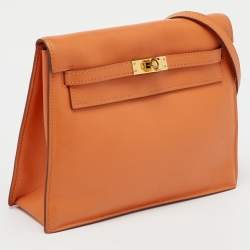 Hermes Orange Swift Leather Kelly Danse Gold Hardware Finish Bag