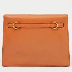 Hermes Orange Swift Leather Kelly Danse Gold Hardware Finish Bag