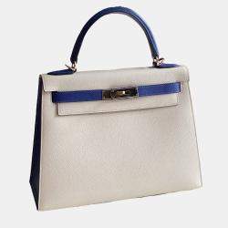 Hermes Bicolor Leather Kelly 28 Top Handle Bag