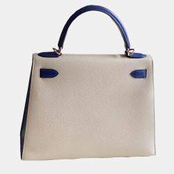 Hermes Bicolor Leather Kelly 28 Top Handle Bag