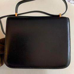 Pre Owned Hermes Black Box Leather Constance 19 Bag
