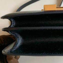 Pre Owned Hermes Black Box Leather Constance 19 Bag