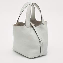 Hermès Bleu Pale Taurillon Clemence Leather Picotin Lock 18 Bag