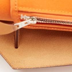 Pre Owned Hermès Orange/Natural Toile and Vache Hunter Herbag Zip 39 Bag
