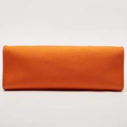 Pre Owned Hermès Orange/Natural Toile and Vache Hunter Herbag Zip 39 Bag