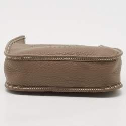 Hermes Etoupe/Bleu Indigo Taurillon Clemence Leather Amazone Evelyne TPM Bag