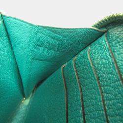 Hermes Green Chevre Myzore Leather Azap Long Wallet