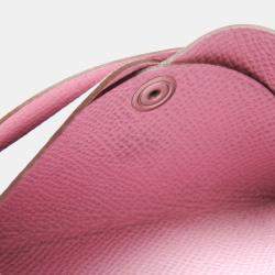 Hermes Pink Epsom Leather Calvi Duo Card Case