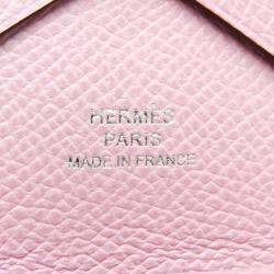 Hermes Pink Epsom Leather Calvi Duo Card Case