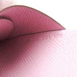 Hermes Pink Epsom Leather Calvi Duo Card Case