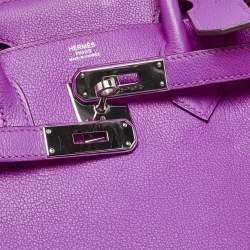 Hermes Magnolia Evercolor Leather Palladium Finish Birkin 30 Bag