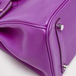 Hermes Magnolia Evercolor Leather Palladium Finish Birkin 30 Bag