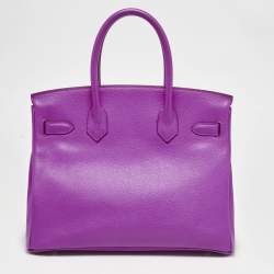 Hermes Magnolia Evercolor Leather Palladium Finish Birkin 30 Bag