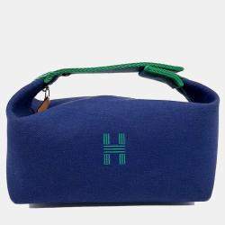 Hermes Blue Fabric Breed a Brac Case PM bag