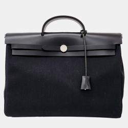 Hermes Black Fabric ZIP Erbag Large bag