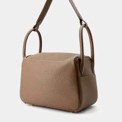 Hermes Etoupe Taurillon Clemence Lindy 26 Shoulder Bag
