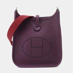 Hermes Cassis/Rouge Grenat Taurillon Clemence Evelyne Amazon TPM Shoulder Bag