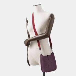 Hermes Cassis/Rouge Grenat Taurillon Clemence Evelyne Amazon TPM Shoulder Bag