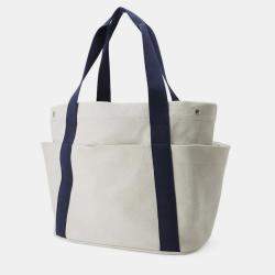 Hermes Gris Pale/Navy Toile H Tote Bag