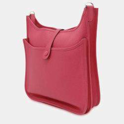 Hermes Rose Extreme Taurillon Clemence Evelyne 29 Shoulder Bag