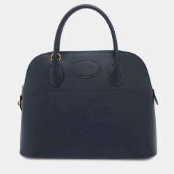 Hermes Navy Courchevel Bolide 31 Handbag 