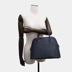 Hermes Navy Courchevel Bolide 31 Handbag 
