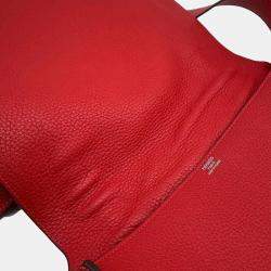Hermes Rouge Casaque Taurillon Clemence  Steve Caporal 27 Handbag 