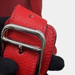Hermes Rouge Casaque Taurillon Clemence  Steve Caporal 27 Handbag 