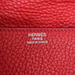 Hermes Rouge Casaque Taurillon Clemence  Steve Caporal 27 Handbag 